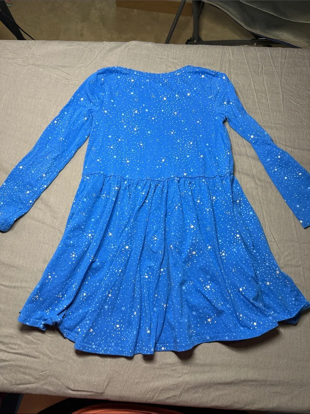 Tucker + Tate Blue Star-Print Long Sleeve Twirl Dress